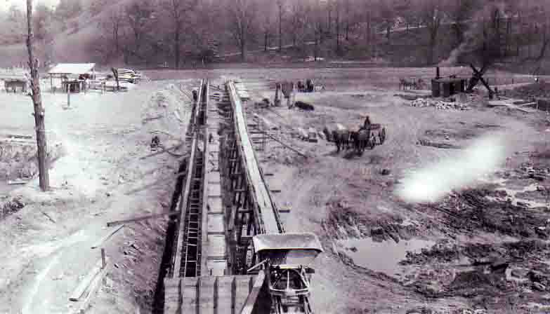1924 Filter wall and trestle looking east